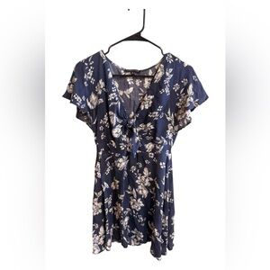 Kendall & Kylie Navy Blue Floral Dress